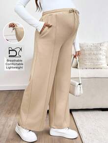 SHEIN Maternity Casual Solid Straight Leg Sweatpants