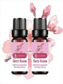 2pcs 10ml Cherry Blossom Essential Oil, Made From Pure Cherry Blossom Essential Oil, Suitable For Aromatherapy, Humidifiers, Car Aromatherapy, Diffusers, Candle Making, Air Purification, Fresh Air Aromatherapy Valentine's Day Valentines Supplies Wedding Items