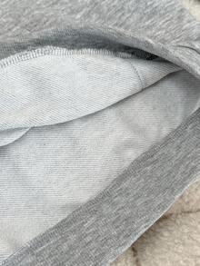 女童拉链口袋插肩袖休闲卫衣外套，适合周末、休闲外出、返校等场合，灰色儿童拉链卫衣，女童灰色卫衣，女童灰色拉链卫衣，秋冬季 - 淺灰色 - 查看 14