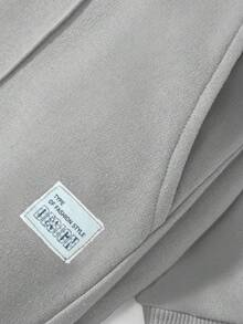EURMUSE 2 piezas Conjunto de top de manga larga y pantalones de unicolor para hombre - Gris - Ver 3