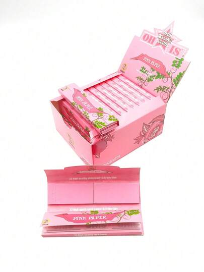 1 /5/24 Booklets Ohis Pink Paper: 32 High Quality Pink Paper + 32 Filter Tips - Slow Burning, Adjustable Size, Perfect Gift For Smokers - 4.4cm X 1.73in Back To School,Back To School,Wall Decor, Bedroom Curtains, Fall Decor,Christmas Decorations,Living Room Decor,