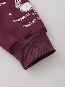 ROMWE MEN Street Life Herren Grafik Slogan Muster Hoodie, Retro Straßen-Stil, Herbst/Winter