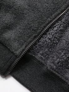 DAZY Casual Loose Versatile Zip-Up Long Sleeve Young Boys Jackets Thermal Lined,Winter - Dark Grey - View 7