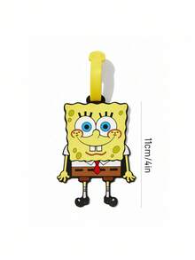 SpongeBob SquarePants | SHEIN Cartoon Pattern Luggage Tag, Name Tag, Bag Hanger, Travel Anti-Loss Boarding Pass, Bag Charm