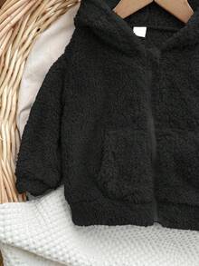 2 件妈妈和我蓬松针织长袖连帽夹克套装，秋冬（单独出售） - 黑色 - 查看 7