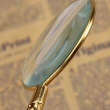 1 件欧式金色花卉图案手持阅读放大镜带玻璃镜片返校