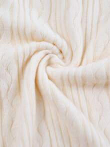 SOLERSUN Autumn And Winter Women's Wear Daily Leisure Commuting Apricot Knitted Velvet Jacquard Fabric Short Sleeves Polo Neck V Neck Collar And Cuffs Contrast Color Flared Pants Suit Fitted Two Pieces Suit Fall Cloth For Women