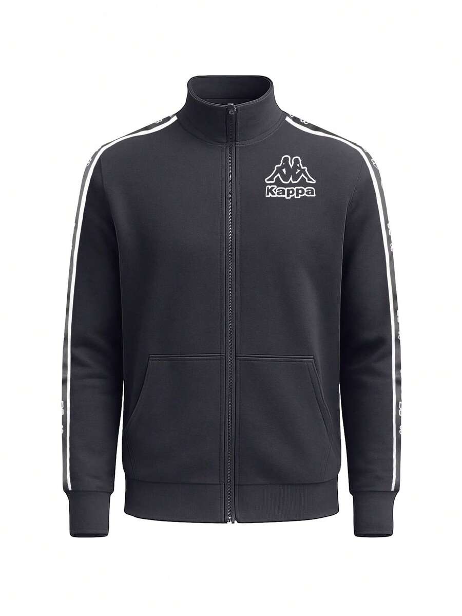 Kappa Men's Zip Up Sweatshirt Navy Blue - Navy Blue - View 1