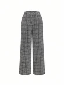 Ellevyn Completo di gilet e pantaloni a quadri monopetto da donna, adatto per insegnanti, pendolarismo e uso quotidiano - nero - Visualizzare 4