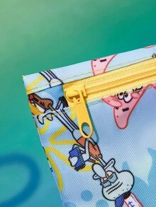 SpongeBob SquarePants | SHEIN 1pc/1set Cute Cartoon Print Polyester Travel Storage Bag, Mesh Surface, Categorized Storage, Multiple Sizes Available, Suitable For Various Bag Sizes, Great For Short Trips, Long Trips, Daily Home Organization, Suitable For Boys, Girls, Men, Women And Students