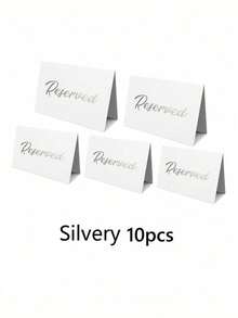 10-Pack Deluxe Golden Reserved Table Signs - Double-Sided, No-Electricity-Needed,Black Simple Golden Stamping Cards Easy-To-Use Paper Signage For Weddings, Parties, Restaurants, Banquets, And Special Events - For Reserving Tables With Elegance And Style - Multicolor - View 21