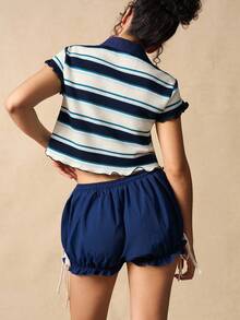 VARSIVA Women's Casual Colorblock Striped Short Sleeve Polo Shirt, Summer - Multicolor - View 6