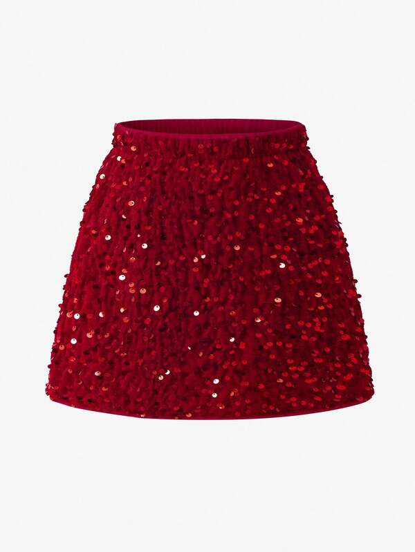 Christmas Girls' Urban Elegant Red Plaid Fabric Heart Shaped Pocket Skirt. The Classic Red Plaid Fabric Is A Quintessential Christmas Element, Adding A Festive Vibe To The Girls' Outfit. The Heart-Shaped Pocket Design Is Cute And Unique, Highlighting The Girlish Charm. This Elegant Red Plaid Skirt Is Suitable For Girls To Wear During The Christmas Season, Showcasing An Urban And Graceful Style. Fall Winter
