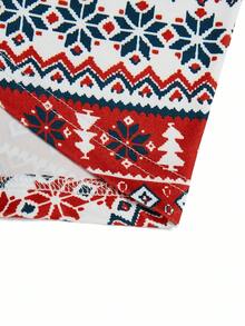 SHEIN Elegant V-Neck Long Sleeve A-Line Christmas Holiday Plus Size Dress, Multiple Colors - Multicolor - View 5