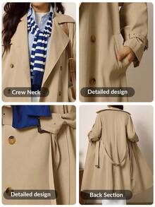 Zelara Áo khoác Trench Coat hai hàng khuy trơn màu cỡ lớn dành cho người đi làm thường ngày, Áo khoác Trench Coat tay dài ve có túi, Quần áo mùa đông dành cho nữ, Quần áo mùa đông dành cho nữ, Trang phục Halloween, Áo khoác Halloween, Quần áo công sở dành cho phụ nữ, Áo khoác công sở tối giản, Phù hợp để mặc hàng ngày, Đi làm, Tối giản, Thanh lịch và thời trang khi đi làm, Phong cách giản dị rộng rãi, Áo khoác trở lại trường, Áo khoác phong cách Old Money, Áo khoác mùa đông, Mùa thu, Mùa thu - Lạc đà - Xem 3