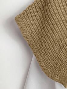 GlowEve 女式纯色罗纹针织毛衣和裙子套装（不含衬衫）