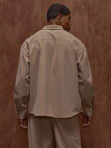 Musero Oversized Long Sleeve Premium Button Through Contrast Stitch Front Pocket Shirt Top Only Fall/Autumn Winter