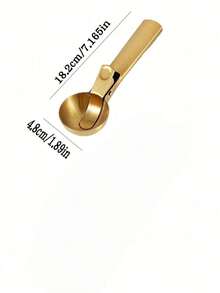 1pc Stainless Steel Ice Cream Scoop With Release Trigger Ice Cream Baller Melon Baller Digging Spoon DIY Ice Cream Sorbet Ball Spoon Dessert Tool Watermelon Spoon Fruit Carving Knife Ice Cream Scoop - Gold - View 11