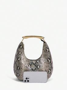 Maija Borsa a mano con cerniera e stampa pelle di serpente, adatta per uscite, stile di moda da strada per donne