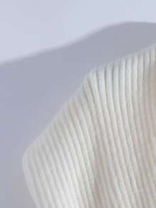 Modelyn Korean Style V-Neck Wrap Around Dropped Shoulder Pullover Sweater