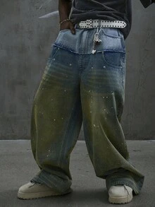 Manfinity ZONE917 Quần Jeans Denim Nam Màu Bạc Thường Ngày - Màu xanh lam - Xem 5