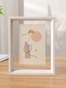 SHEIN 1 Double-Sided Photo Frame, High Transparent Acrylic Glass Wood Plastic Retro Photo Frame, DIY Photo Frame, Can Be Placed In Photos, Specimen Display Frame Calligraphy Frame Photo Frame, Suitable For Living Room, Bedroom Decoration, Holiday Party, Birthday Gift, Home Decoration, Interior Decoration, Creative Desktop Plant Specimen Storage, Valentine's Day Gift (This One Only Has A Photo Frame, No Painting Core, Cardboard, Mind Carefully) - Multicolor - View 23