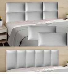 1 Peça Painel de Cabeceira Adesivo 20x40cm, Painel de Parede Estofado, Painel de Cabeceira para Cama de Solteiro, Painel de Parede 3D Autoadesivo para Quarto/Sala de Estar - Multicolorido - Visão 3