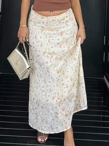 NegzBox 女式新款优雅简约清爽度假风A字裙 - 黃色 - 查看 4