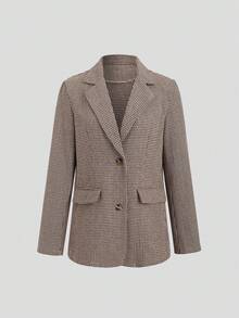 Sweetra Women's Plaid Long Sleeve Blazer Jacket, Office/Work Wear, Autumn