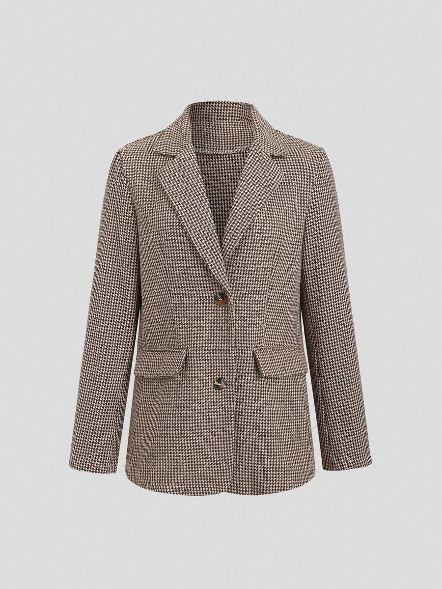 Sweetra Women's Plaid Long Sleeve Blazer Jacket, Office/Work Wear, Autumn