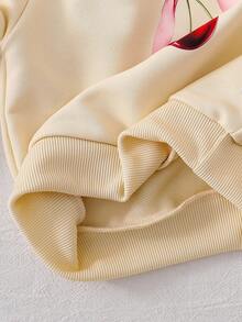 SHEIN Vintaside Kids 2pcs/Set Toddler Apricot Letter Print Long Sleeve Top And Brown Flare Pants Children Cute Comfortable Sweatshirt Outfit, Suitable For Spring/Autumn, Christmas Fall Winter