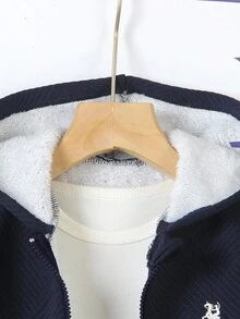 2pcs Set Cute Cartoon Print Zip-Up Hoodie Jacket & Pants Suit, Casual Streetwear Skateboard Comfortable Autumn/Winter, Christmas Fall - Royal Blue - View 4