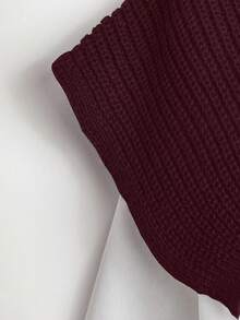 GlowEve 女士时尚不对称超短针织上衣和迷你裙两件套 - 玫瑰紅 - 查看 4