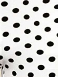 Amorya Women's Vintage Polka Dot Black & White Print Knit Elastic Pants, Suitable For Daily, Commuting And Multi-Occasion Wear, Autumn