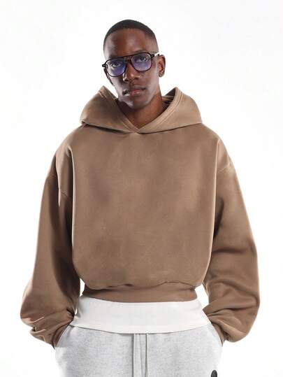 SUMWON Cropped Pullover Hoodie