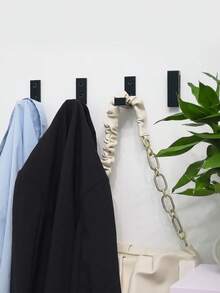 3pcs Folding Hooks Wall Door Clothes Coat Hat Bags Hangers Aluminum Alloy Kitchen Bathroom Rustproof Towel Hooks Foldable Single Hook Bedroom Decor - Multicolor - View 2