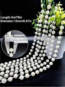 Kit com 2 Cordões de Pérolas Artificiais de Luxo (2m e 10m de Comprimento) | Guirlanda de Pérolas Artificiais, Corrente de Pérolas Redondas para Arco de Casamento, Painel de Fundo, Cortina, Chá de Panela, Festa de Aniversário e Decoração de Festas | Materiais para Artesanato DIY, Corte no Tamanho Ideal sem Desfiar, Reutilizável, Decoração Elegante para Casa | Atacado em Grande Quantidade, Qualidade Premium