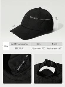GLOWMODE Water-Repellent Anti-Static Quilted Leather Patch Adjustable Cap Daily Casual - Black - View 5