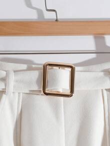 Franclia 女装秋冬纯色杏色白色口袋保暖内衬厚重优雅A字裙秋冬秋季女装冬季冬装国庆新年外出上衣女装毕业优雅时尚休闲通勤商务办公日常休闲百搭气质都市教师职业装 - 杏色 - 查看 3