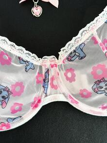 PetitDoll Áo ngực ren vá có gọng mềm mại, thoải mái cho nữ - Nhiều màu - Xem 3