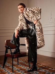 Uhlyne Women's Faux Fur Long Coat, Fashion Outerwear For Autumn/Winter   Business Casual Woman - Multicolor - View 4