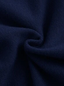 SHEIN 新生男童/女童可爱拼色卡通图案马球领长袖连体衣，秋冬 - 藏蓝色 - 查看 7