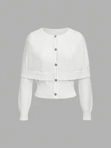 SHEIN MOD White Hooded Cardigan In Fall/Winter - White - View 1