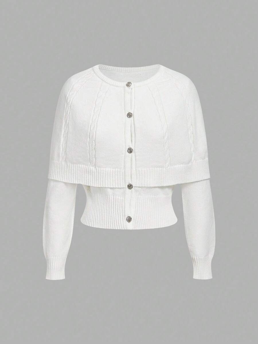 SHEIN MOD White Hooded Cardigan In Fall/Winter - White - View 1