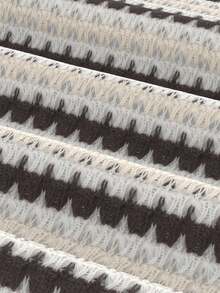 SHEIN PETITE 女士度假针织条纹前扭纹锁孔露背连体裤 - 黑與白 - 查看 11