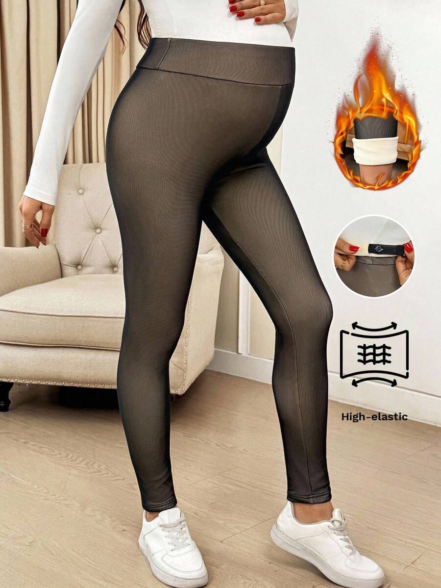 SHEIN 孕妇休闲保暖内衬紧身裤，冬季