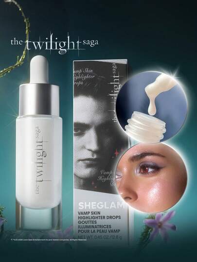 The Twilight Saga X SHEGLAM Vamp Skin Highlighter Drops Brand Beauty Makeup Face Paint Cosmetic For Women Girls Perfect For Fall Winter Ideal For Y2K Fancy Fashion Suitable For Birthday Christmas Present Party Ready Best Color