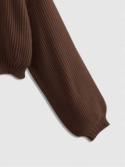 ROMWE Plus Size Turtleneck Pullover Sweater, Versatile For Autumn/Winter