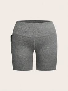 SHEIN Essnce Plus Size Women's Cute Leggings, Leggings, Quarter Pants Cycling Pants, 3 Pieces, Pants With Pockets, Casual Women's Pants, Fitness Yoga Pants, Gym Wear, High Elastic Comfort Pants Summer Outfits For Women,Biker Shorts Short Sets For Women,Shorts Sets In Women