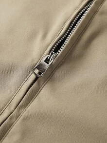 Manfinity Homme Men's Casual Basic Zip-Up Long Sleeve Jacket, Fall